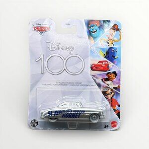 Disney Pixar Cars Fabulous Hudson Hornet Disney 100 Silver Diecast 1:64 NEW